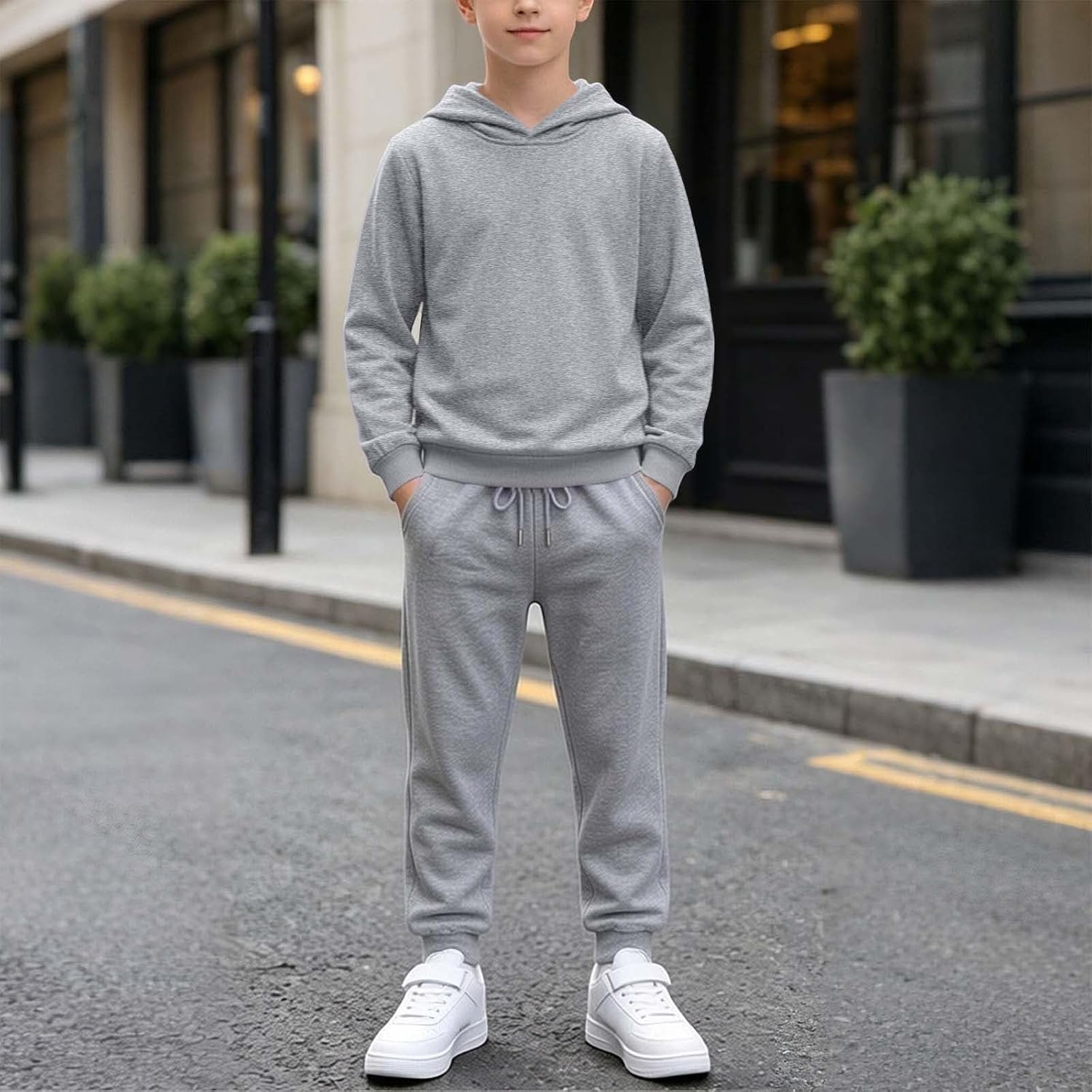 Kids Boys Fashion Hoodie Sweatsuit Jogger Pants 2 Piece Set