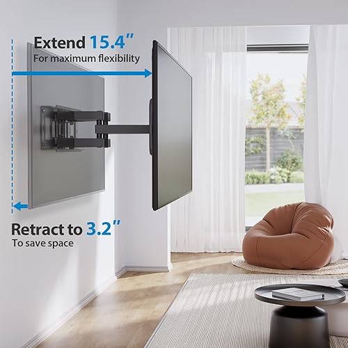 Miniatura 4 de Pipishell Soporte de pared para TV de movimiento completo para la mayoría de televisores de 37 a 84 pulgadas de hasta 100 libras, soporte de TV de