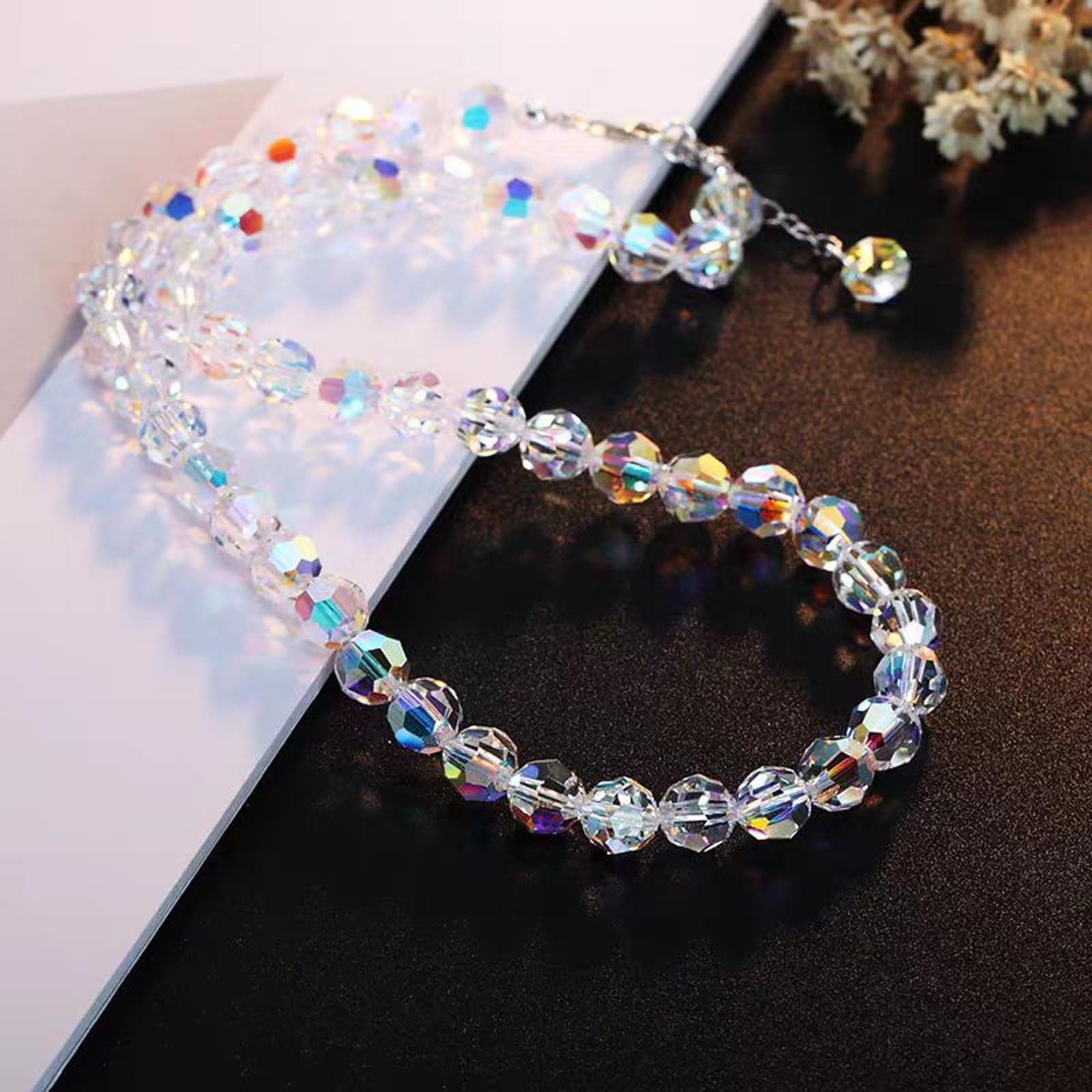 Crystal Glass Beads Kit, 900 Pcs Crystal Beads for Jewellery Making, 4/6/8mm Assorted Clear Crystal Glass Beads Spacer Beads for DIY Necklace Earring Bracelet Making Crafts - Image 4