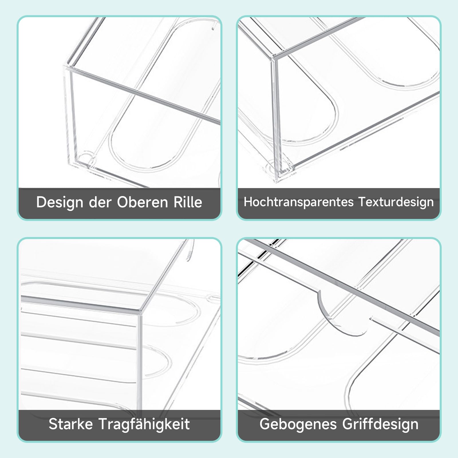 Organizzatore da scrivania in acrilico con 6 cassetti, organizzatore per trucchi, in plastica, 23 x 16,5 x 28,5 cm, trasparente, impilabile, per ufficio e toeletta, ideale per cancelleria