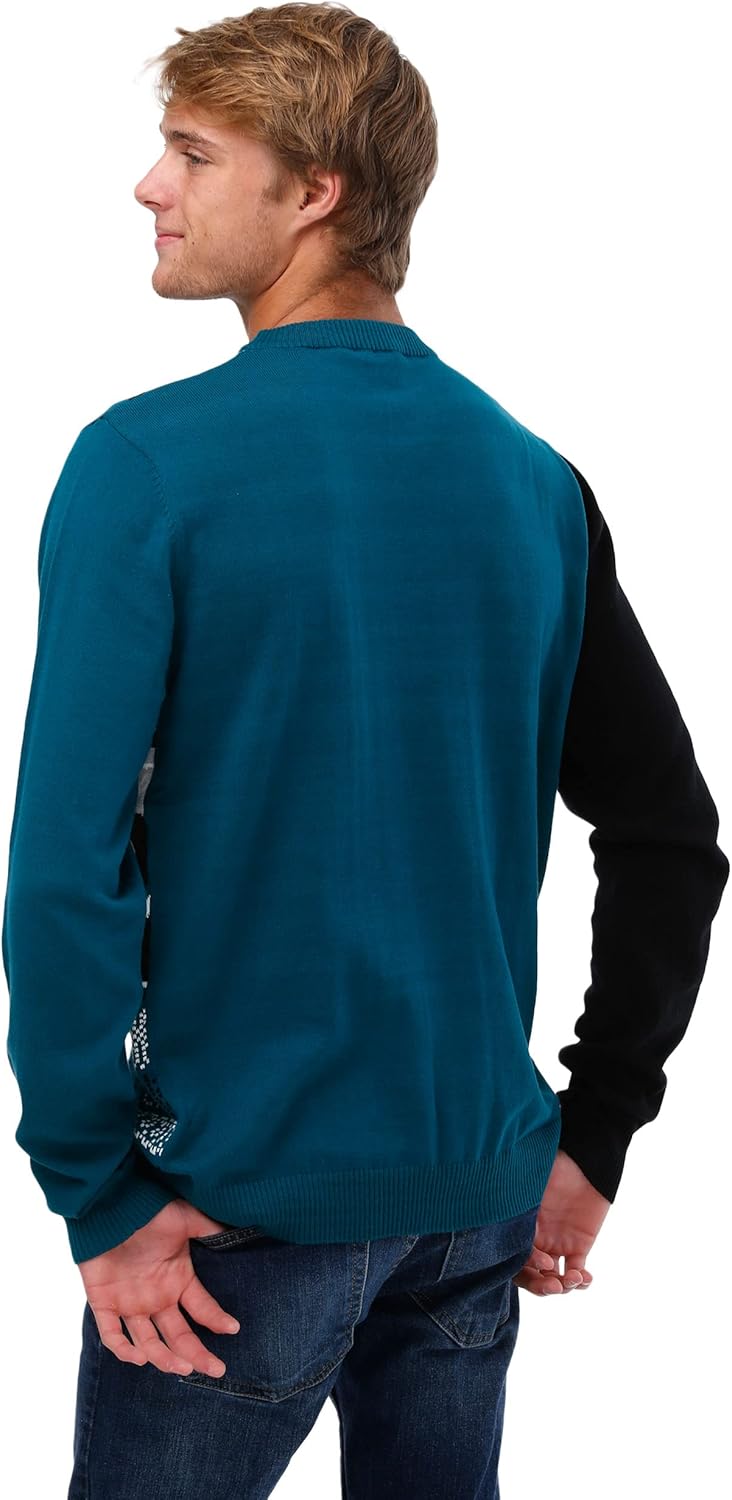 FOCO NFL mens Nfl Team Logo Busy Block Snowfall Holiday Ugly Sweater - Image 3