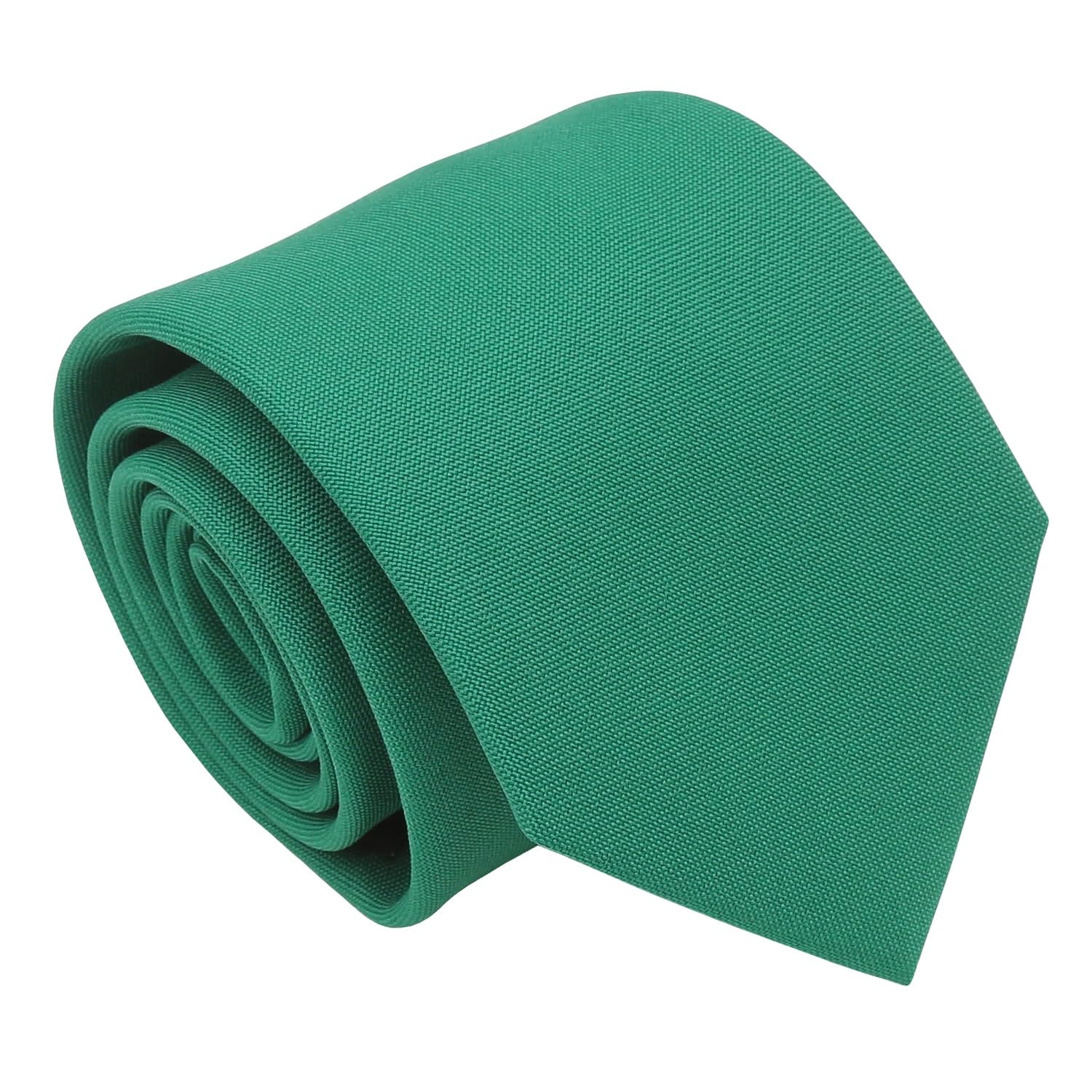 DQT Mens Plain Matte Tie - 8cm Classic Width Necktie for Wedding, Business & Formal - Emerald Green