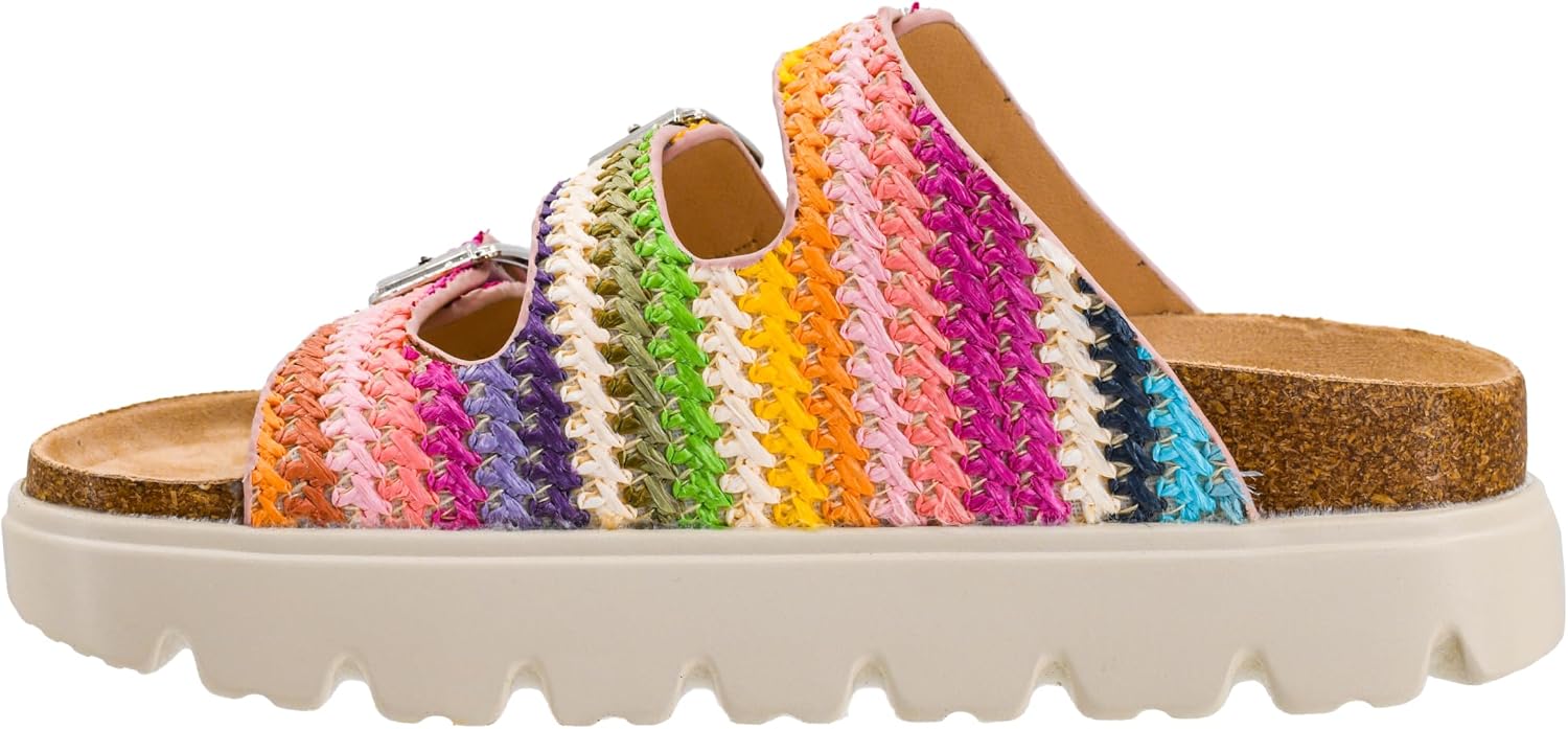 Corkys Footwear Hey Girl Women’s Three’s Company Platform Sandal – With a 1-Inch Platform, Three Dainty Straps with Adjustable Buckles, and Lightly Cushioned Insoles