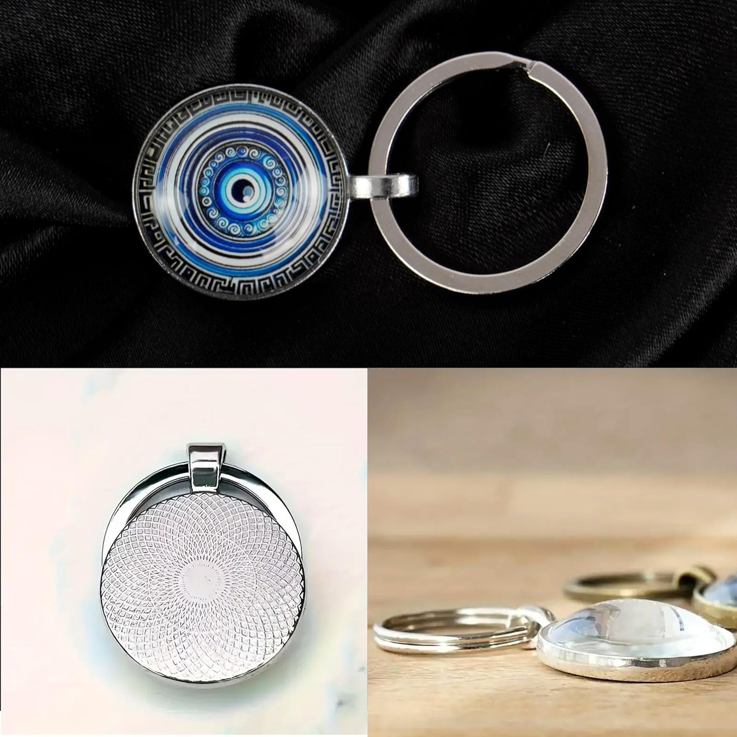 SaiTech IT 5 Pack Evil Eye Keychain – Protective & Stylish Keyring for Men & Women – Ideal Gift for Friends & Family - Blue