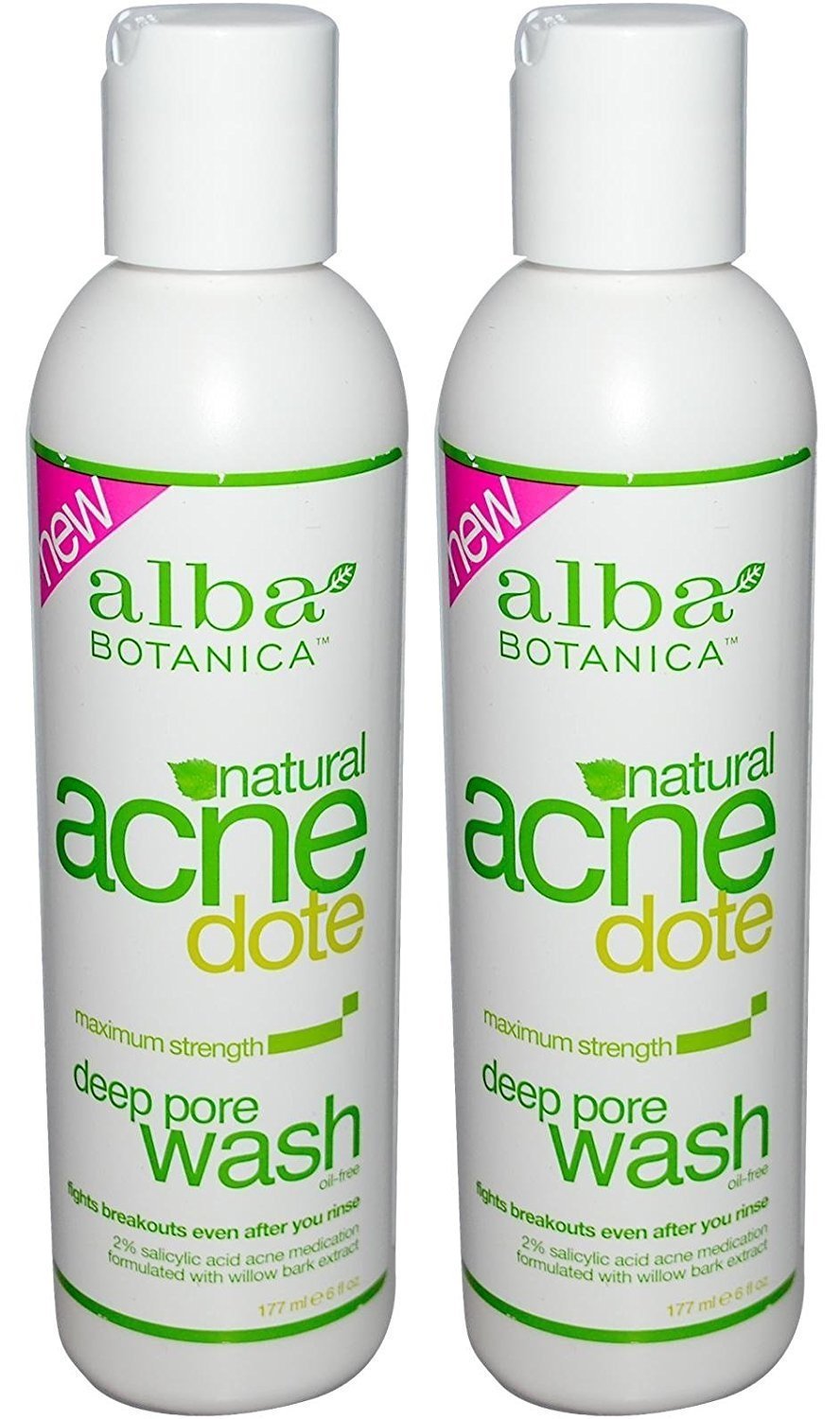 Alba BotanicaNatural Acnedote Wash, Deep Pore, Maximum Strength, 6 Oz (Pack of 2)