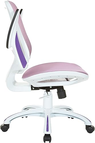 Miniatura 9 de OSP Home Furnishings Riley - Silla de escritorio de oficina ventilada para gerente con asiento y respaldo de malla transpirable, base blanca con