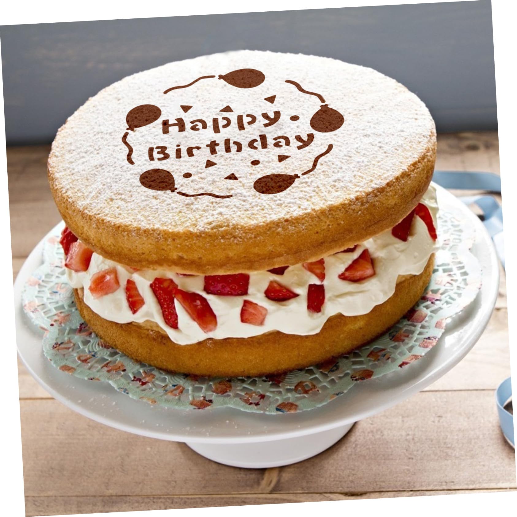 Garneck 6Pcs Random Pattern Plastic Cake Stencils for Cake Decorating Baking Templates and Art White Cake Art Stencils