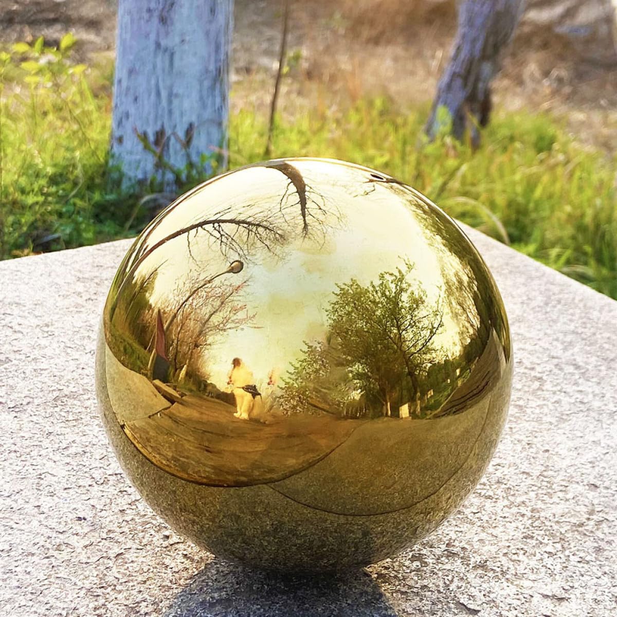 Generisch Edelstahl Gartenkugeln Hochglanzpoliert Hohl Goldene Kugeln