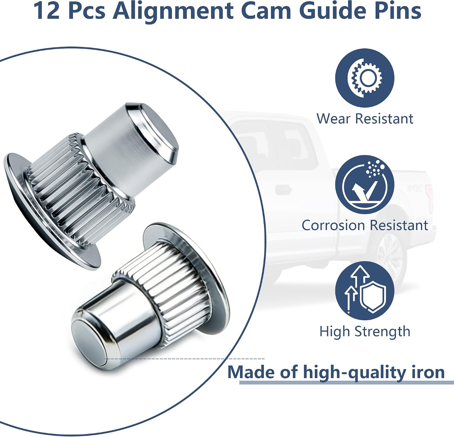 Upgraded 12 PCS Alignment Cam Guide Pin, K6716 Camber Bolts Compatible with Cadillac Escalade/GMC/Hummer/Isuzu