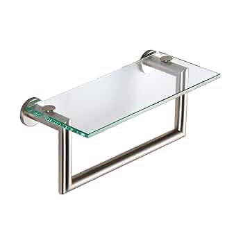 Ginger 4619T-12/SN Kubic Toiletry Shelf with Towel Bar, 12