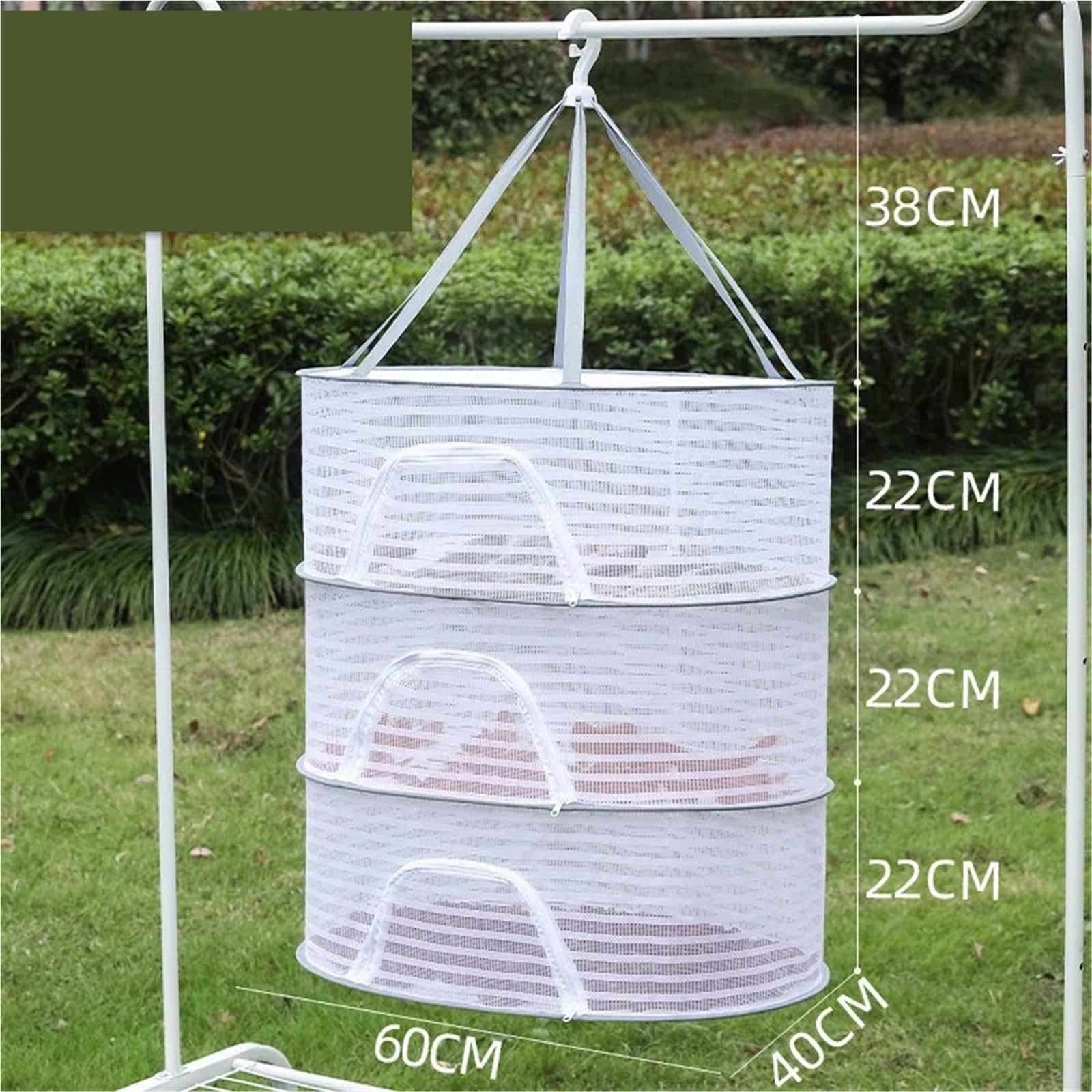 Wäschenetz 2 stücke Kleidung Trocknen Netto Hängende Kleidung Trocknen Netze for Kleidung Tuch Trockner Käfig Lagerung Rack(3 Layer White)