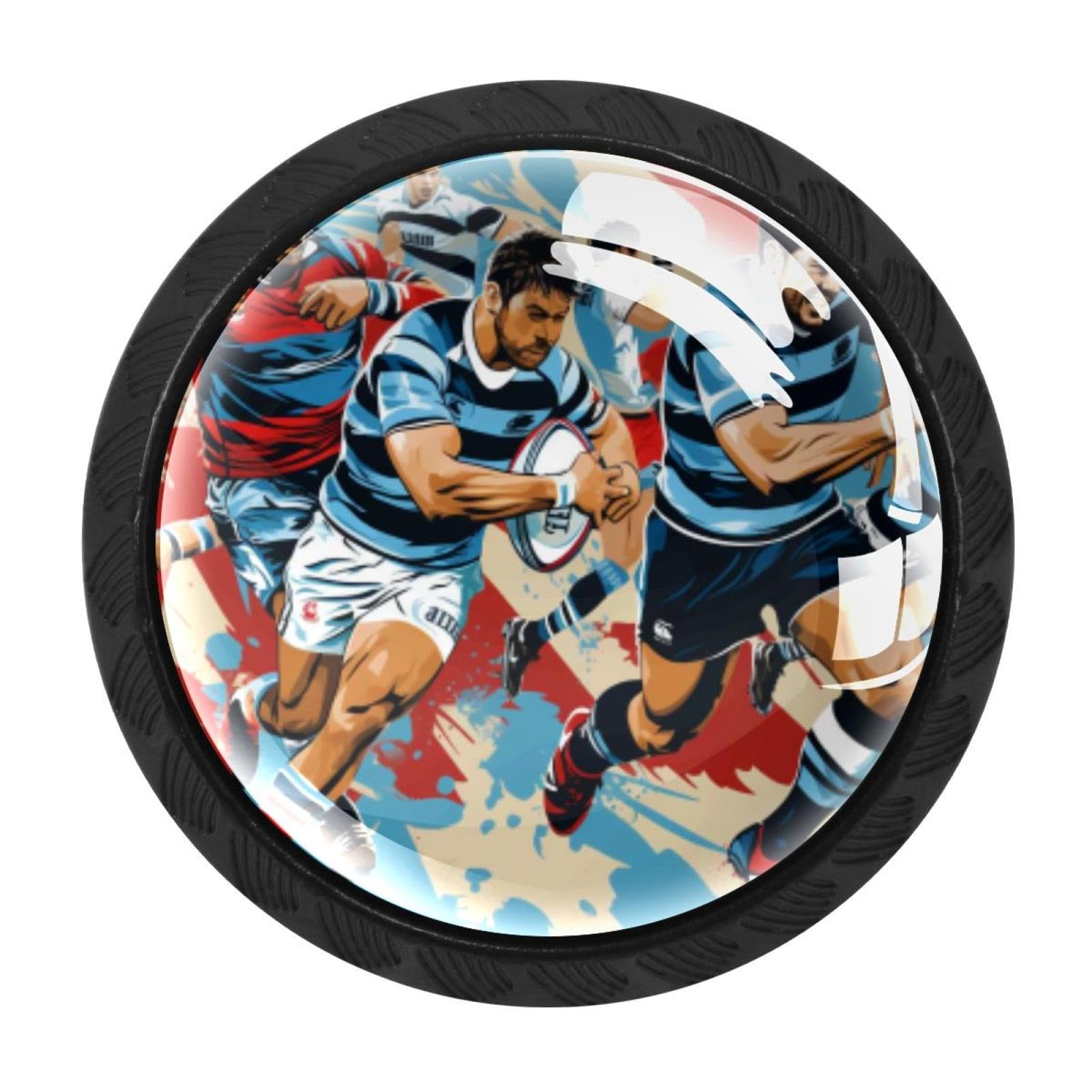 Chenzzzz Multicolored 09 4 Pieces Rugby Football Kitchen Cabinet Knobs Drawer Knobs Dresser Knobs Black Knobs Drawer Pulls Dresser Drawer Handles Knobs For Dresser Drawers