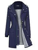 Rain Jacket Women Lightweight Raincoat Waterproof Windbreaker Striped Climbing Outdoor Hooded Trench Coats S-XXL