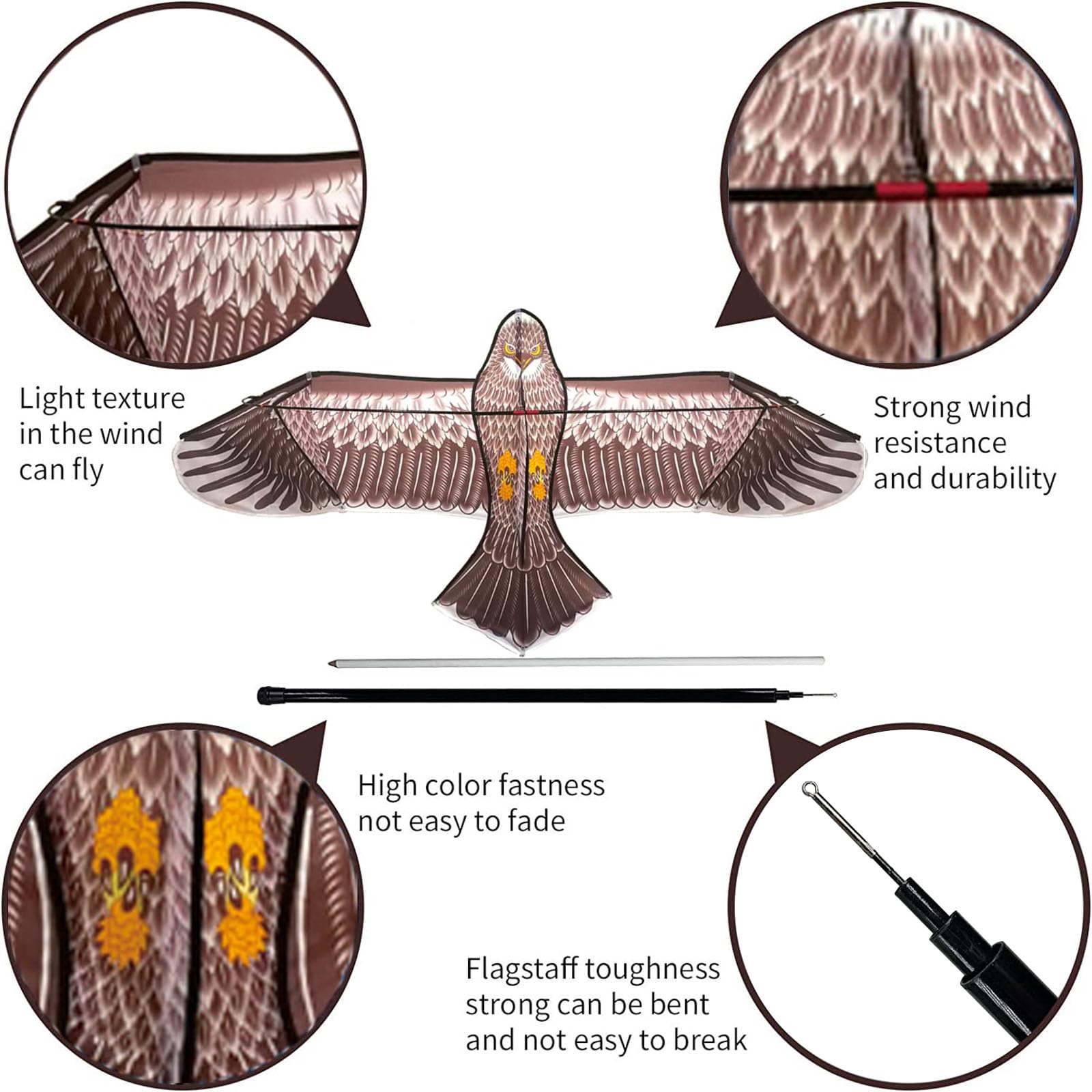Cerf-volant Télescopique Anti Vogel Avec Mât Extensible De 4 M