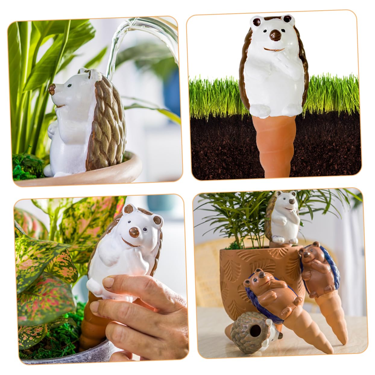 BESPORTBLE 4pezzi Dispositivo Autoirrigante Forma di Riccio Strumento per Irrigazione da Giardino Punte per Irrigazione Automatica delle Piante in Vaso Utensili per Acqua per Piante da Intern