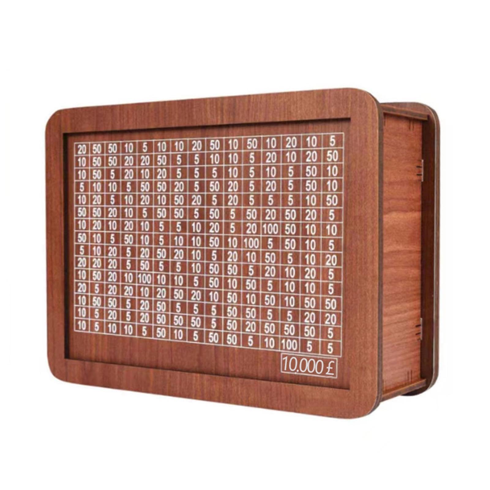 Wooden Saving Money Box, Wooden Saving Challenge Money Box, Wooden Coin Bank, Saving Challenge Cash Saving Money Bank For Adults, Wooden Money Jar Coin Cash Box For Home