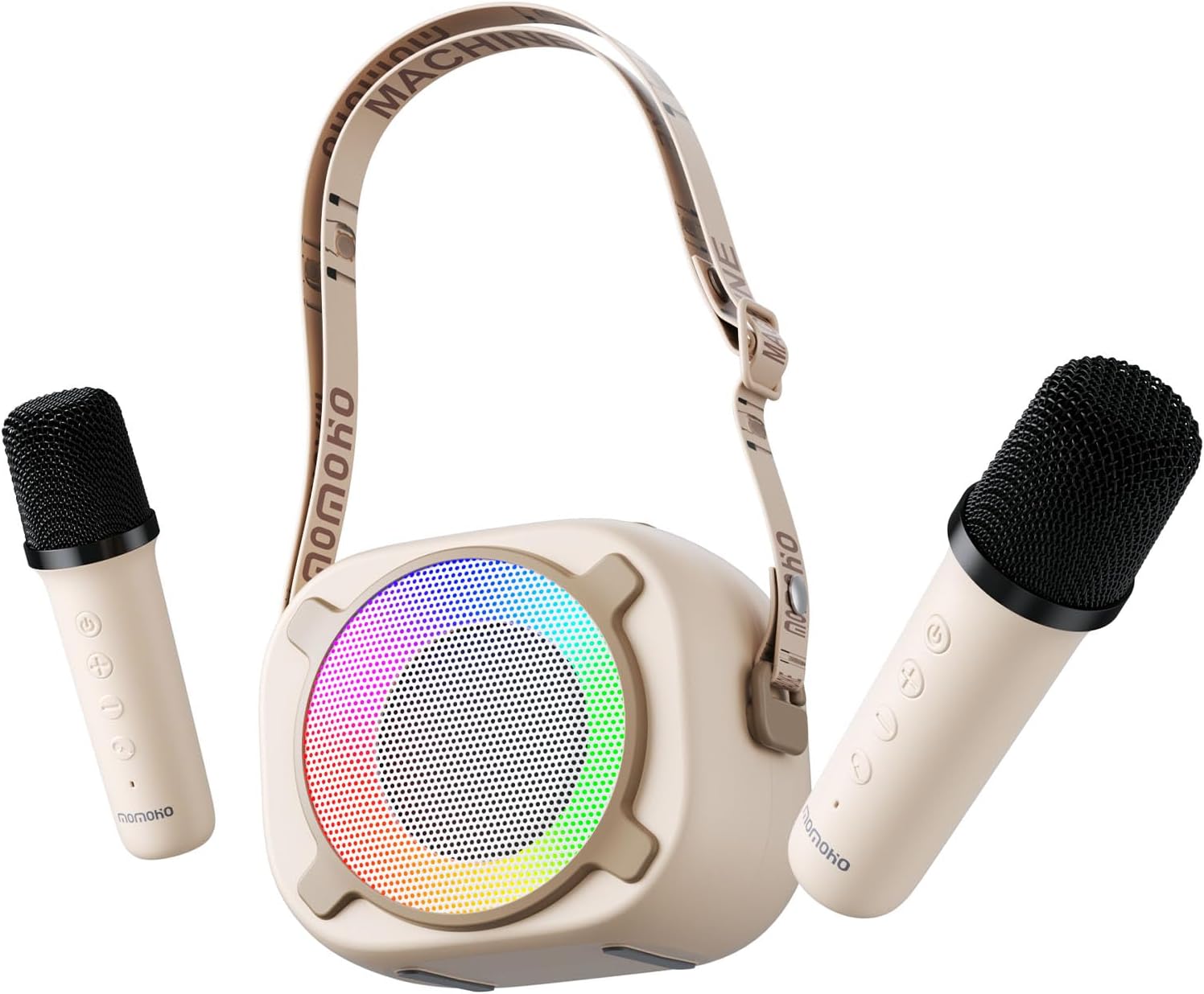 Karaoke Machine for Kids, Mini Portable Bluetooth Speaker with 2 Wireless Microphon...