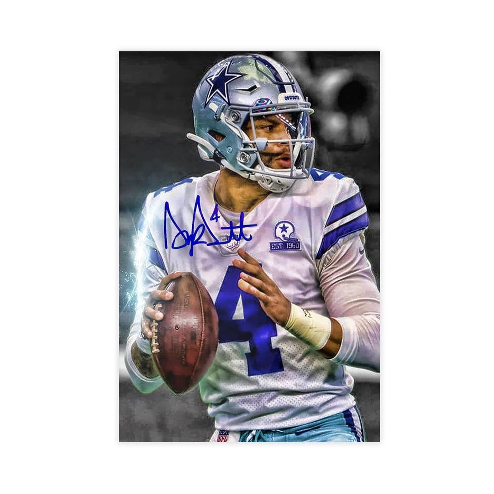 BAWEE Dak Prescott Poster Canvas Poster Bedroom Decor Sports Landscape Office Room Decor Gift Unframe: 12x18inch(30x45cm)