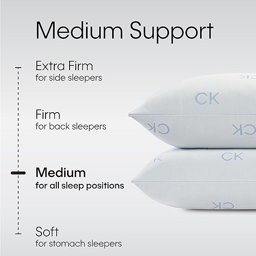 Miniatura 5 de Calvin Klein Cooling Knit - Juego de 2 almohadas de cama tamaño estándarqueen de 20 x 28 pulgadas para dormir, color blanco, 2 unidades