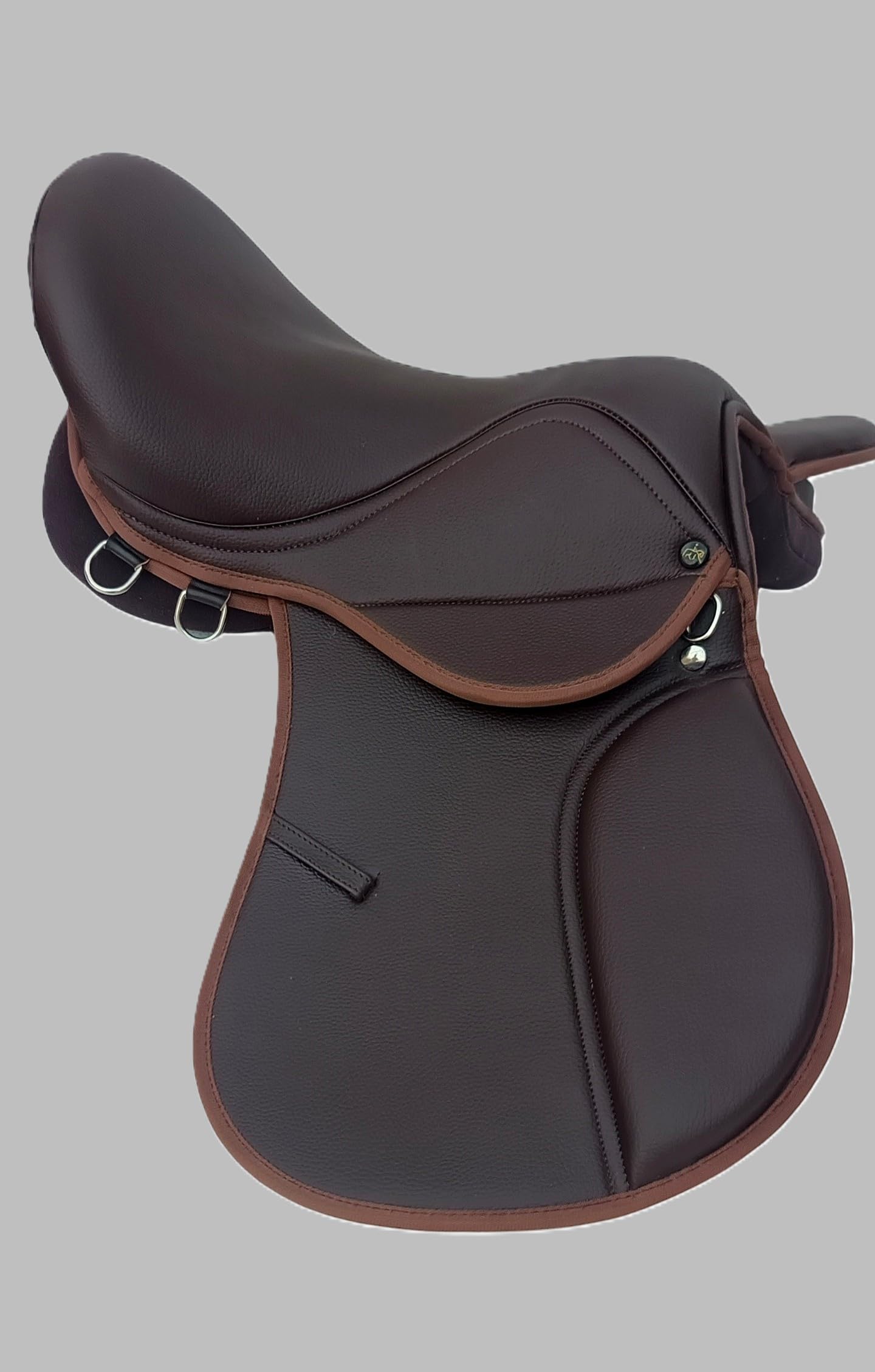 Synthetic Leather General Purpose Horse Pony Saddle 15 Inch Flexible Design Brown