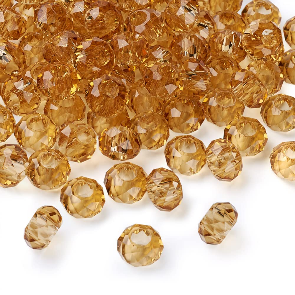 Cheriswelry Glasperlen-Stränge (385 Stück) – Facettierte Rondellen In Gelb, Größen 3/4/6/8 Mm, Für Schmuckherstellung