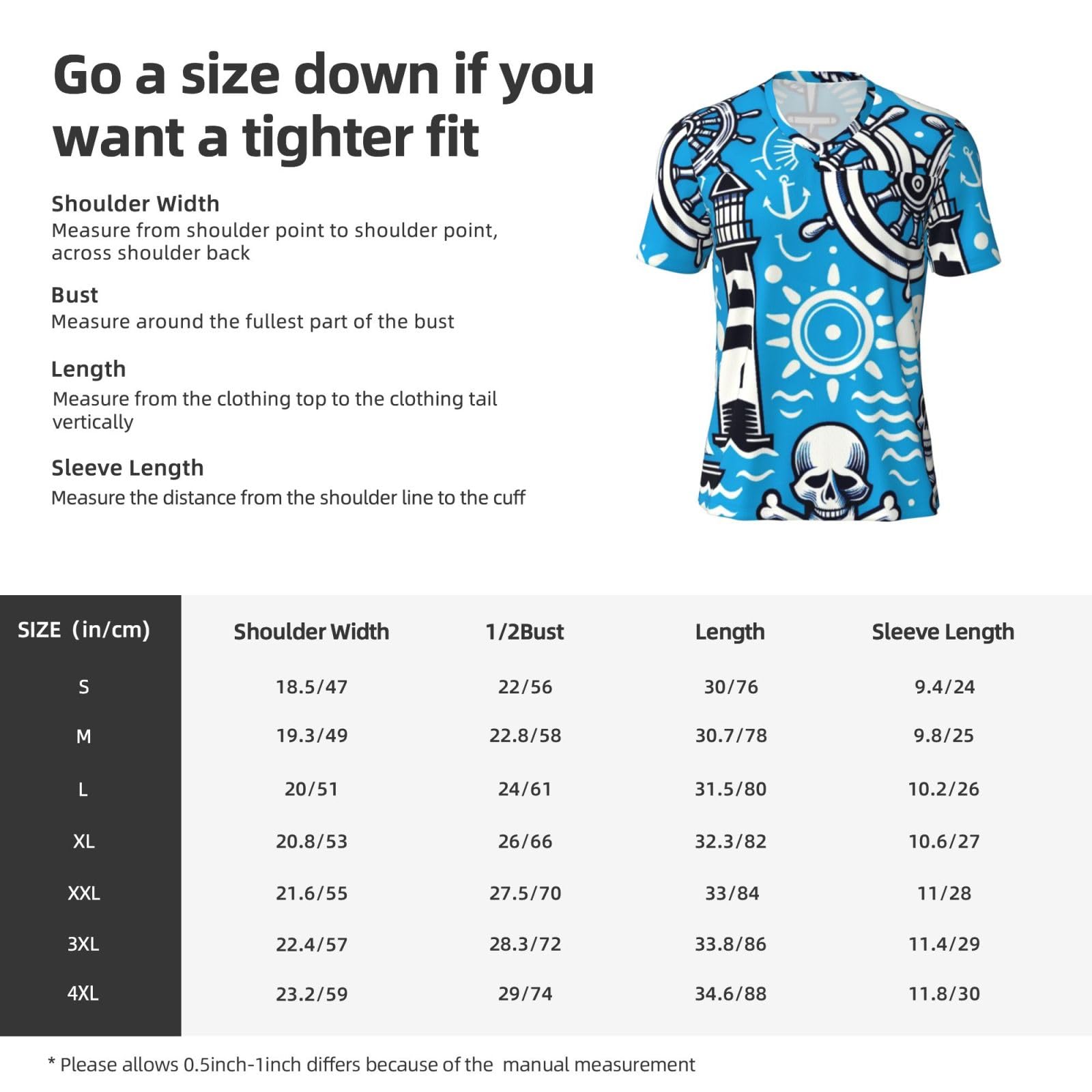 Stylish Athletic Sports Jersey Maritime-Nautical-White Men's Rugby Jersey Medium