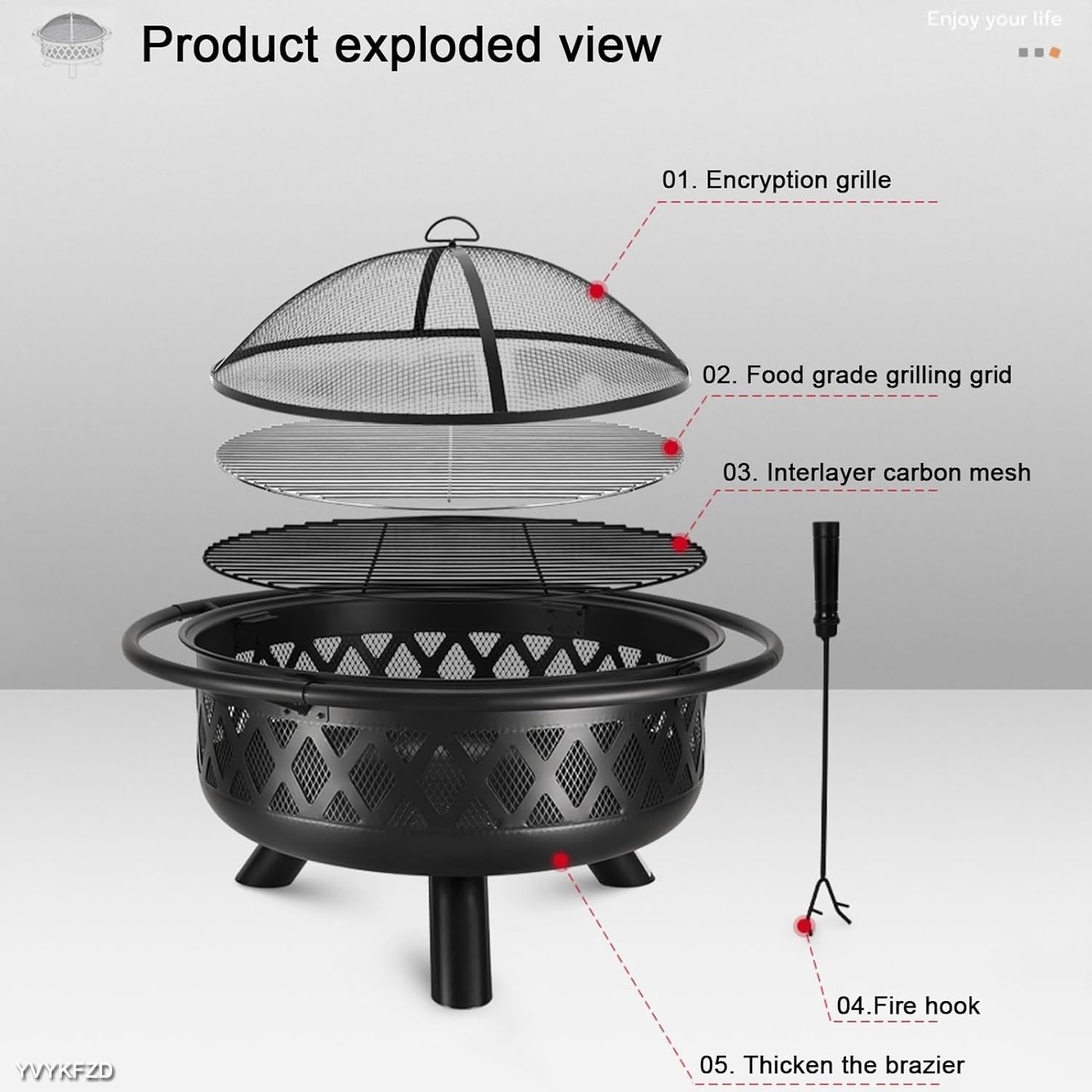 Outdoor Brazier Stove, Charcoal Stove, Heating Stove Portable Camping Stove, Tent Campfire Pot Stove Camping Barbecue Black
