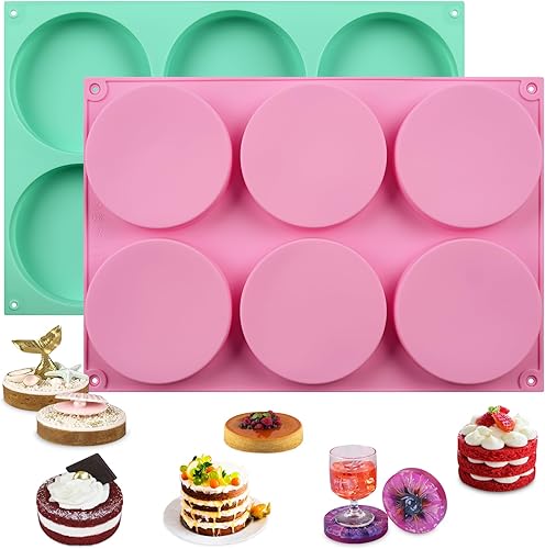 Miniatura 7 de HUAKENER Molde para tartas de 6 cavidades Heritage Bundtlette, molde antiadherente de silicona para hornear cupcakes, donas, pan de maíz, brownies,