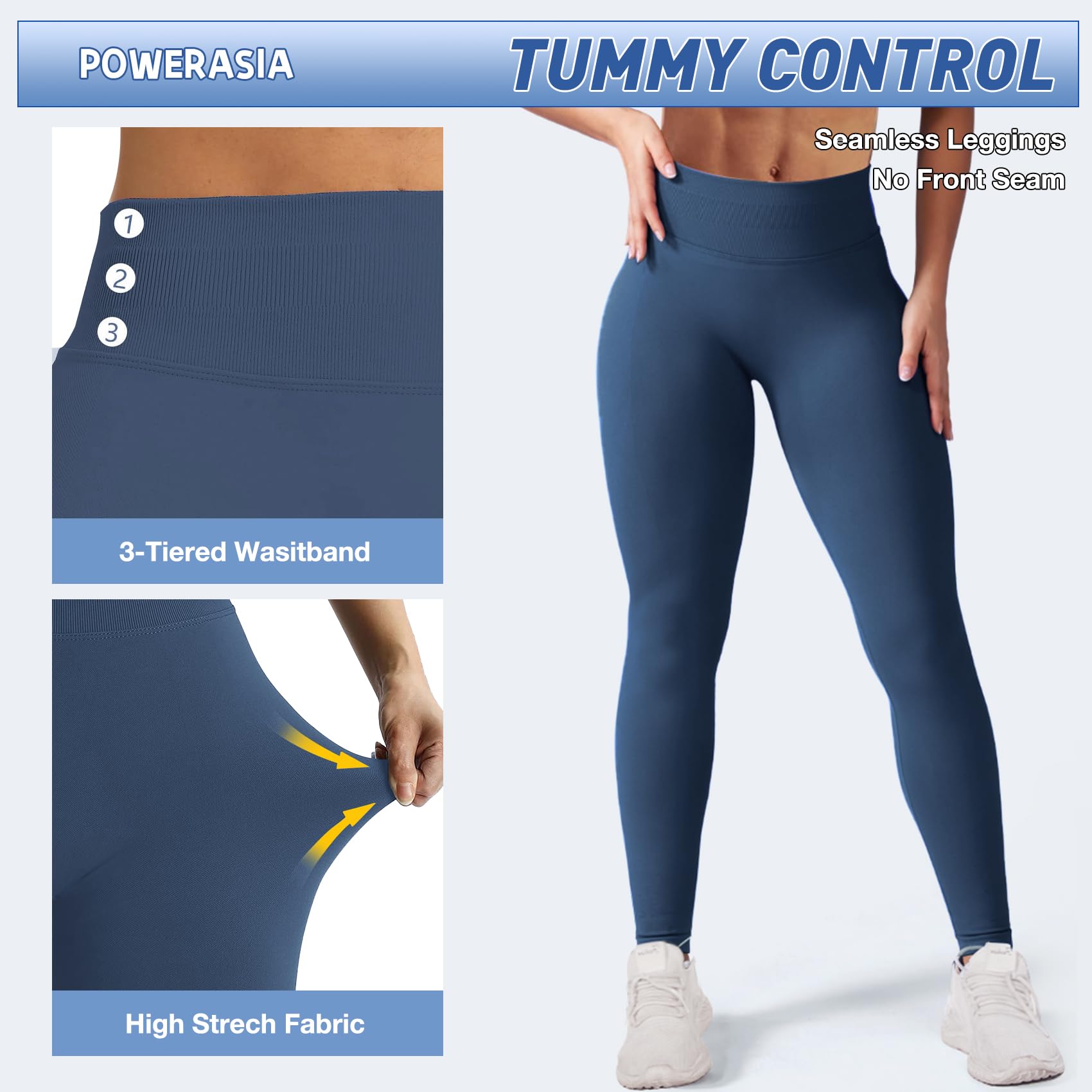 Leggings para mujer, cintura media baja, gimnasio, entrenamiento, control de abdomen, levantamiento de glúteos, pantalones de yoga