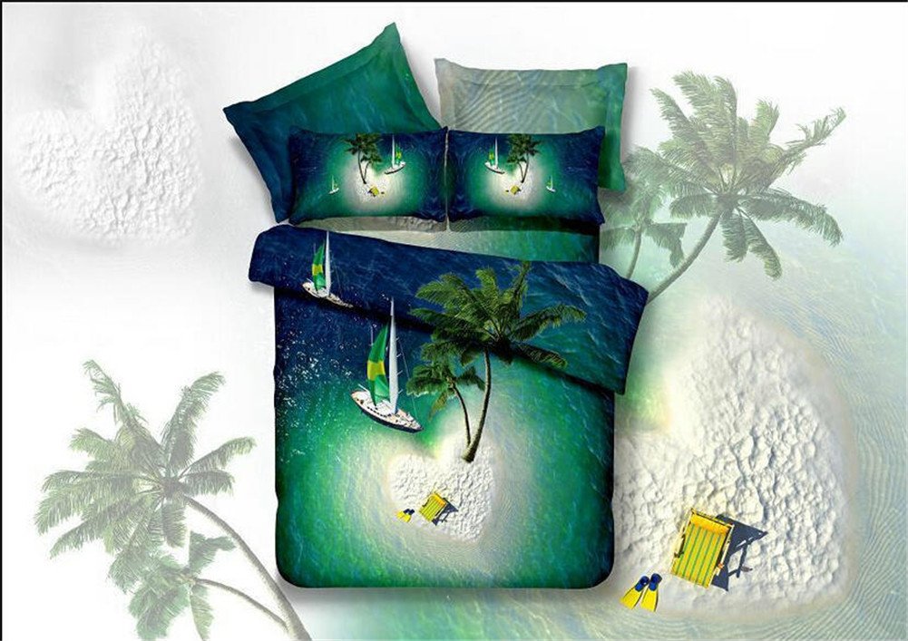 Buygeek Bedding Sets Queen Size,fashion 3d Bedding Set Print Reactive,100% Cotton High Thread Count,home Textile Bedding Set Sale,4 Pcs Bedding Set,duvet Cover Bedding Quilt Cover,flat Cover,pillowcases,bedding Set Collection-sailing Boat