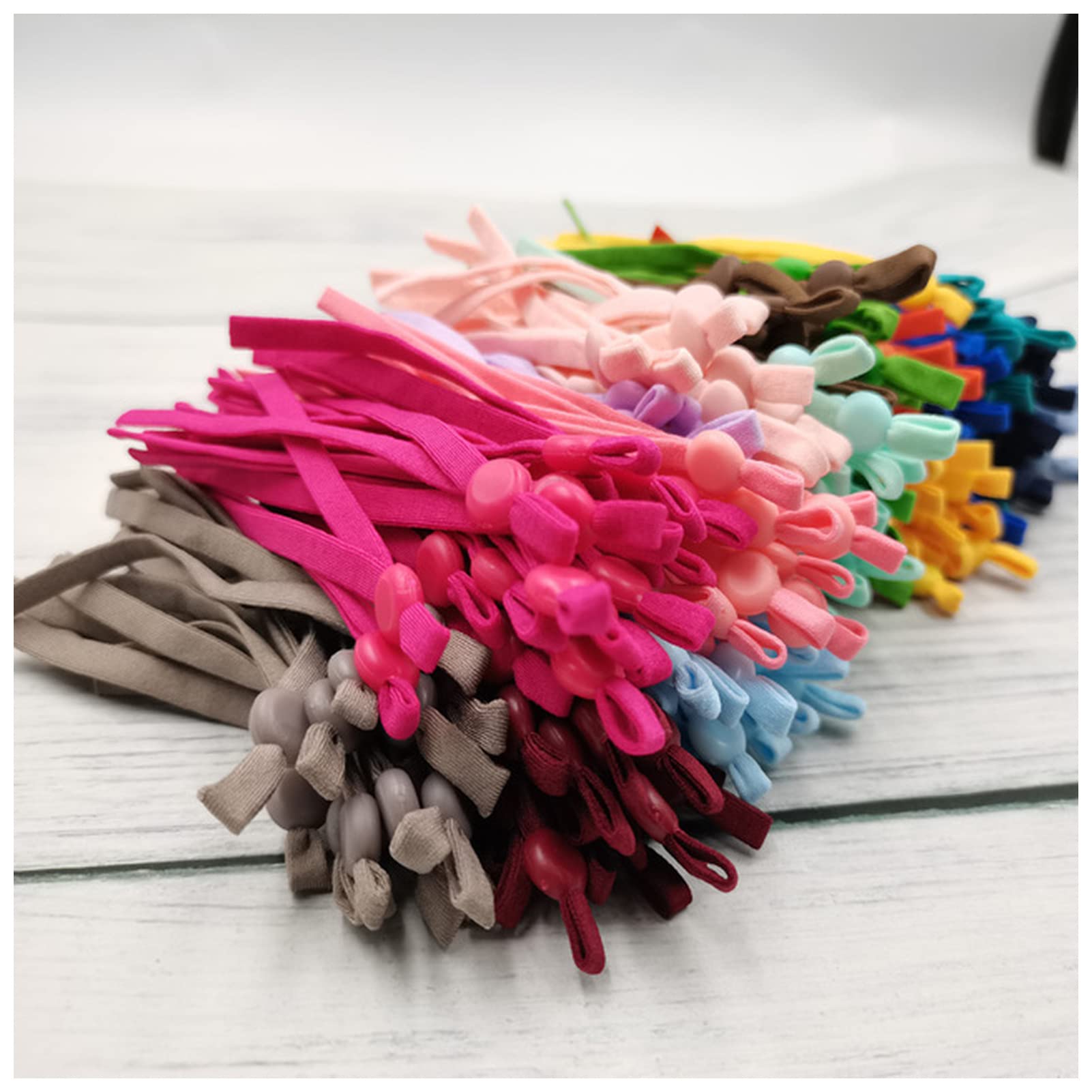 Elastic Rope 50/100pcs 5mm Adjustable Mask Elastic Band Cord with Buckle Stretchy Masks Earloop Lanyard Earmuff Rope Foe DIY Making Supplies Elastic Rope With Hooks ( Color : Mix Color , Size : 100pcs
