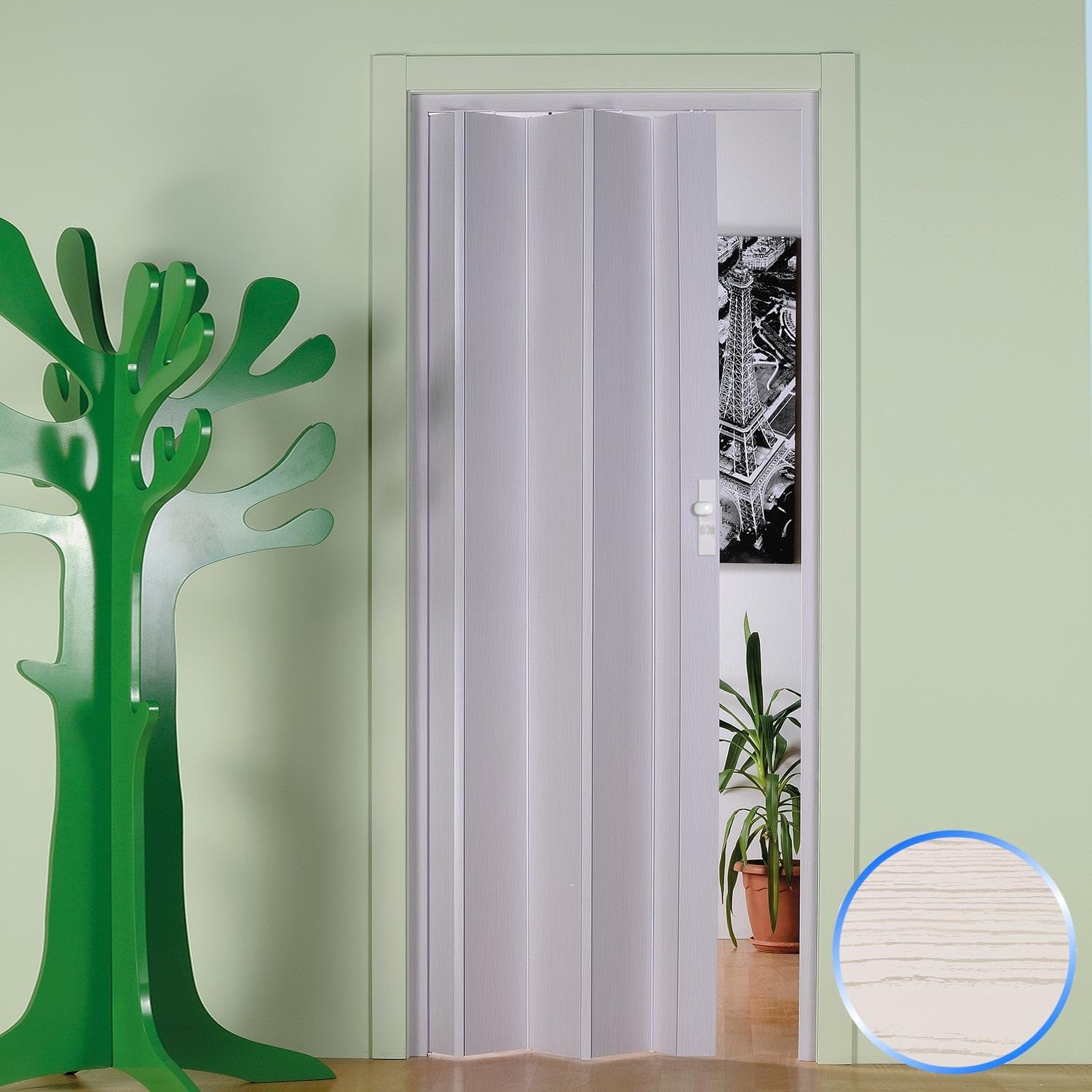 Porte pliante en pvc accordèon noyer 88,5x214cm mod. Luciana | Leroy Merlin