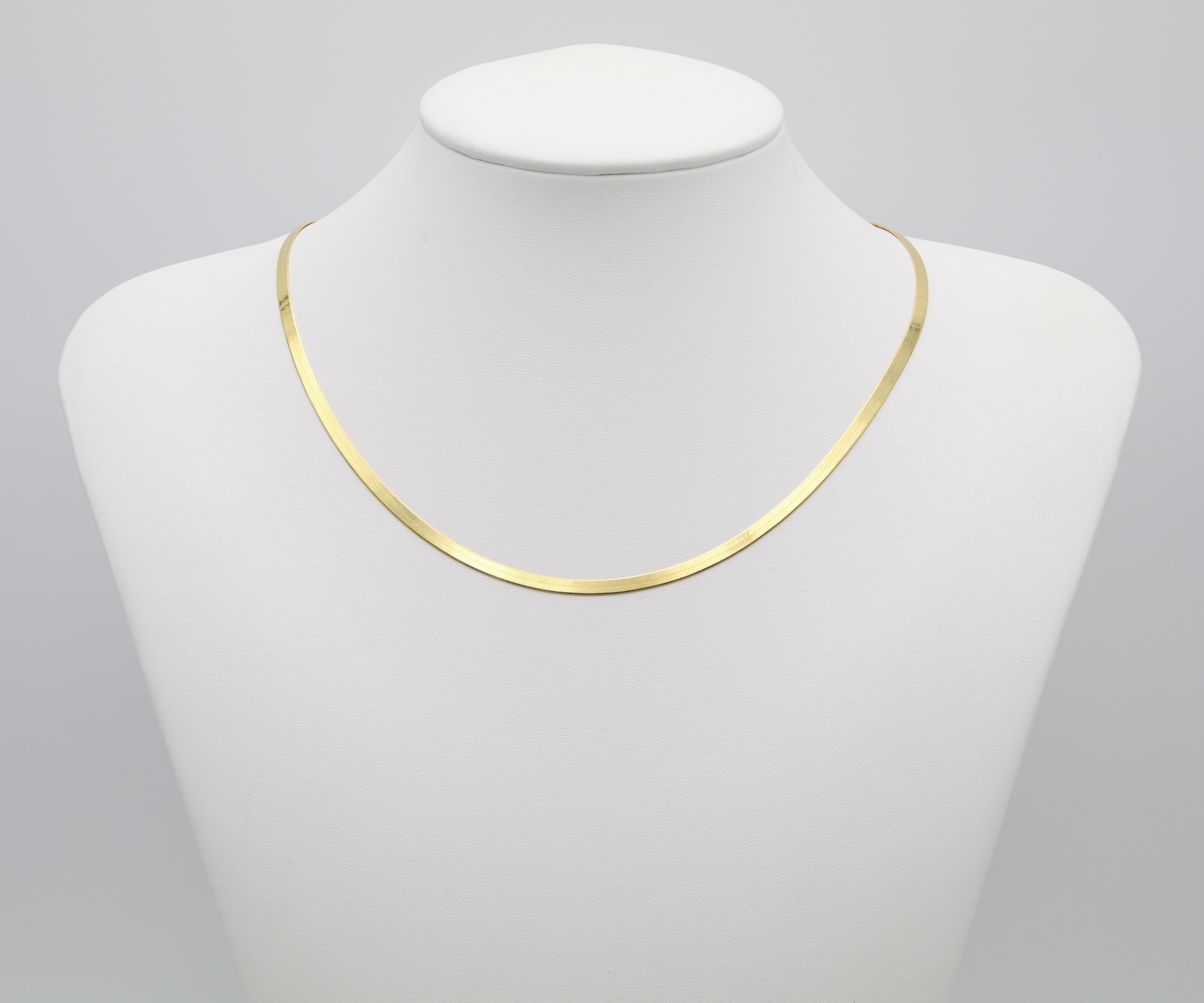 AKA Gioielli® Collar Gargantilla para Mujer en Plata de Ley 925 y Chapado en Oro 18K - Cadena Serpiente Plana - Longitud ajustable de 40 a 45 cm