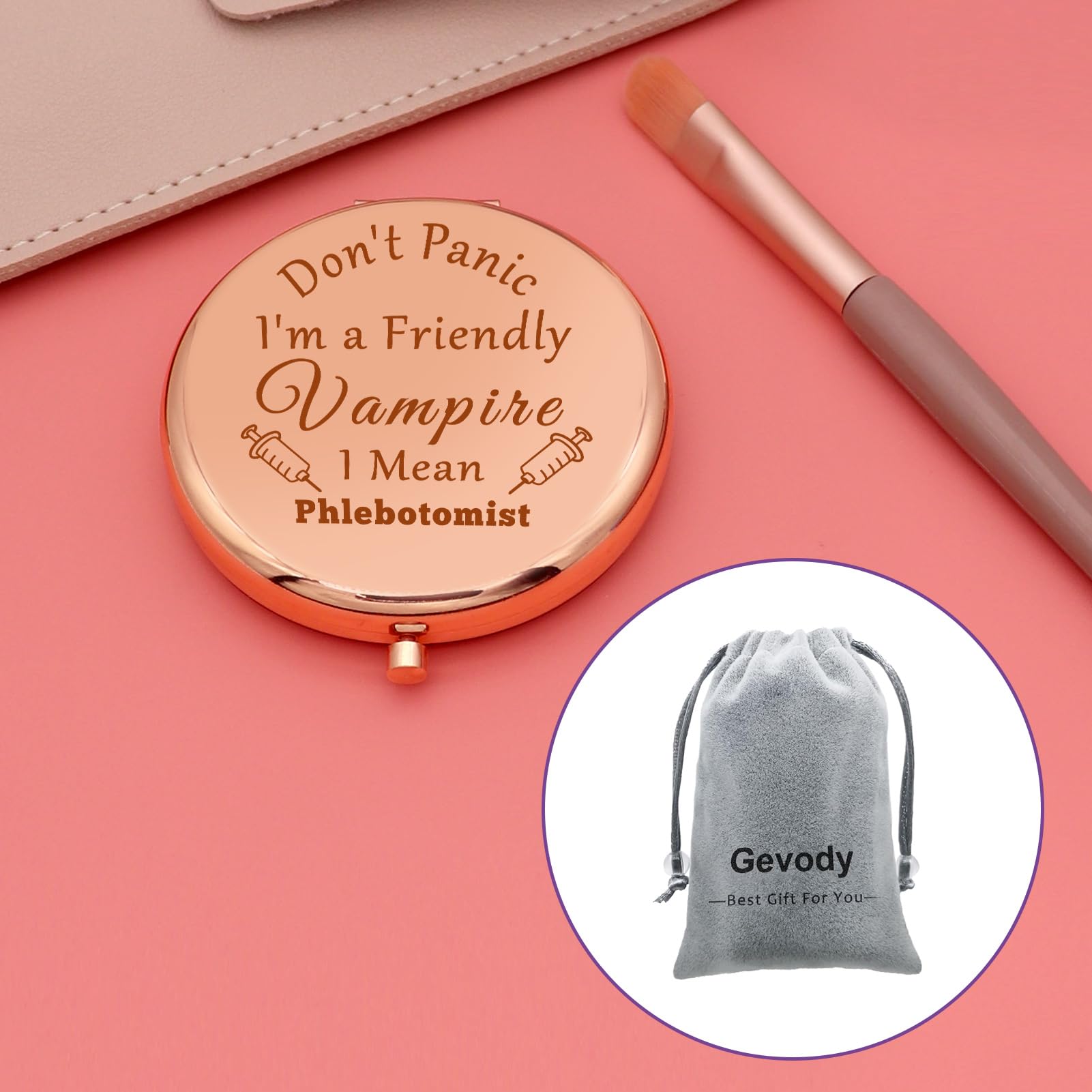Funny Phlebotomist Gifts Nurses Gifts for Technician Hematologist Compact Makeup Mirror Christmas Appreciation Gifts Phlebotomy Technician Gift Folding Makeup Mirror Phlebotomist Graduation Gifts