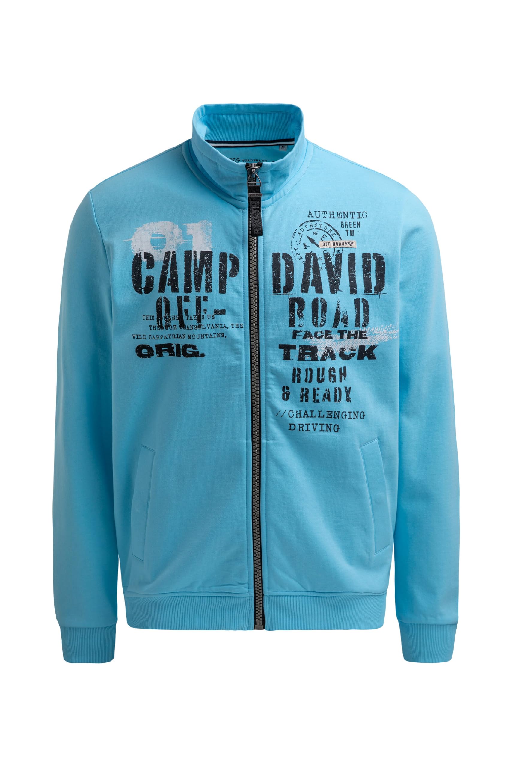 Camp David Herren Sweatjacke mit Label Print