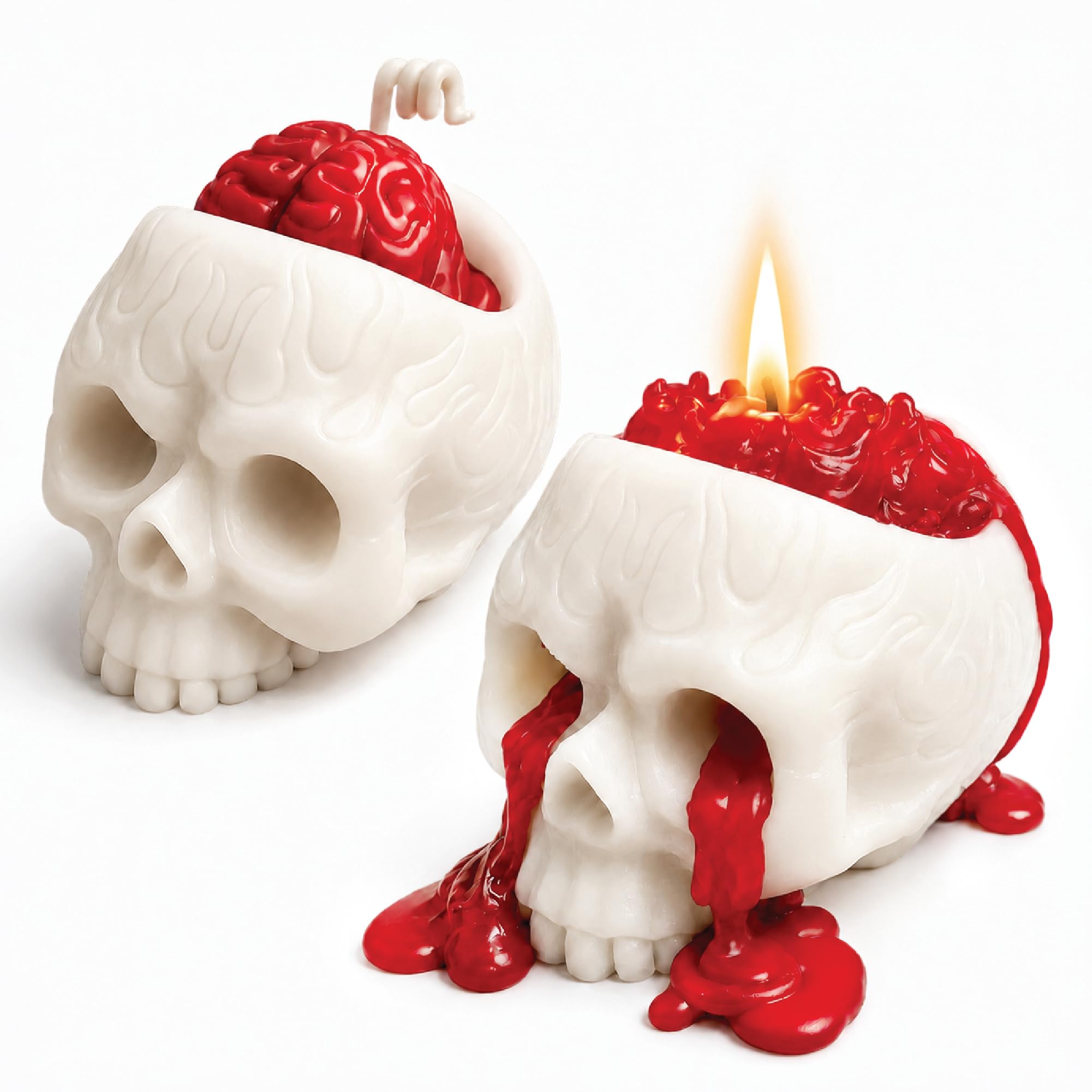 X-Protector Halloween Skull Candles 2 PCS - Gothic Halloween Decorations