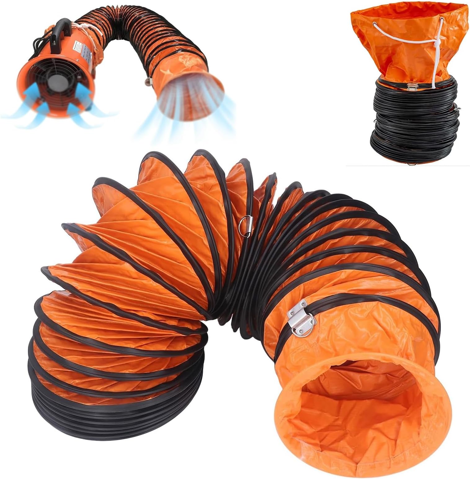 Exhaust Hose, Blower Fans Flexible Duct Hosing with 8" to 40" Diameter, HVAC PVC Air Ducting Hose, Ventilation Air Duct Pipe for Utility Blower Ventilation Fan Exhaust Fan(550mm(21 3/5''),L5m/16.4ft)