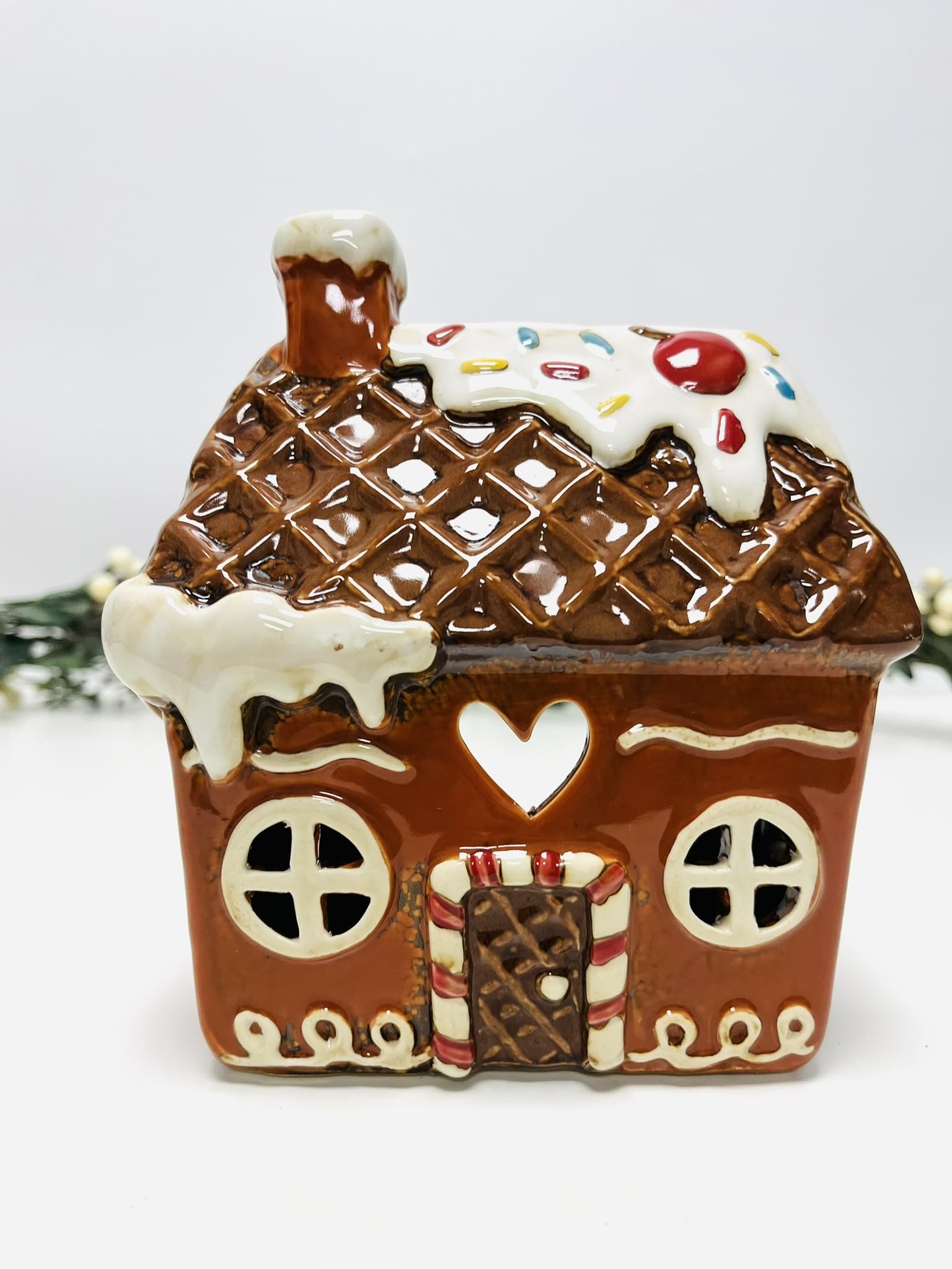 My Square Mile Gingerbread Cottage (17Cms) Tealight Candle Holder Housewarming Gift Cottage Ceramic Village Pottery House Ornament (Gingerbread Cottage (17Cms))