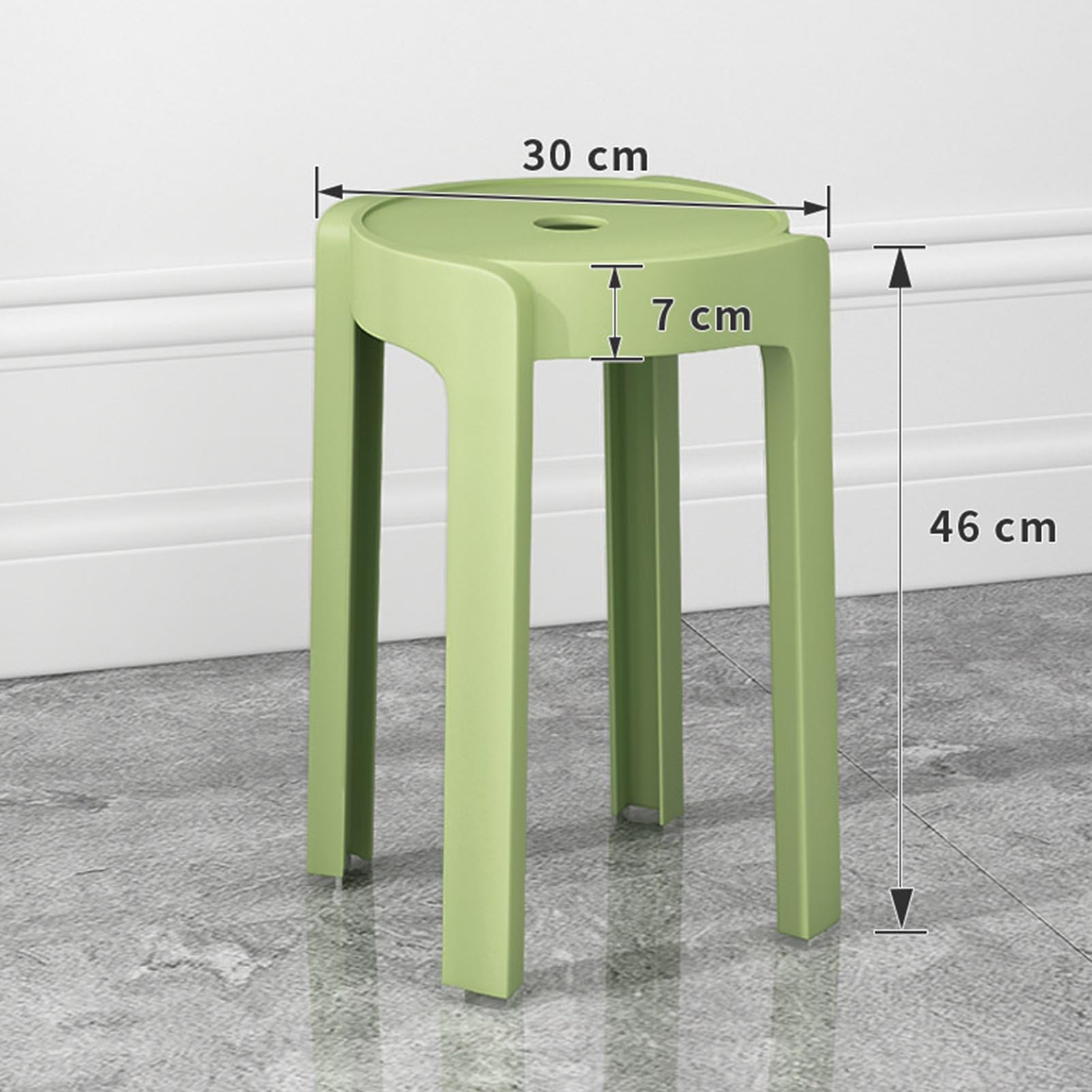 6 sgabelli in plastica, impilabili, sedie da bar senza schienale, antiscivolo, impermeabili, per cucina, sala da pranzo, soggiorno (6 pezzi)