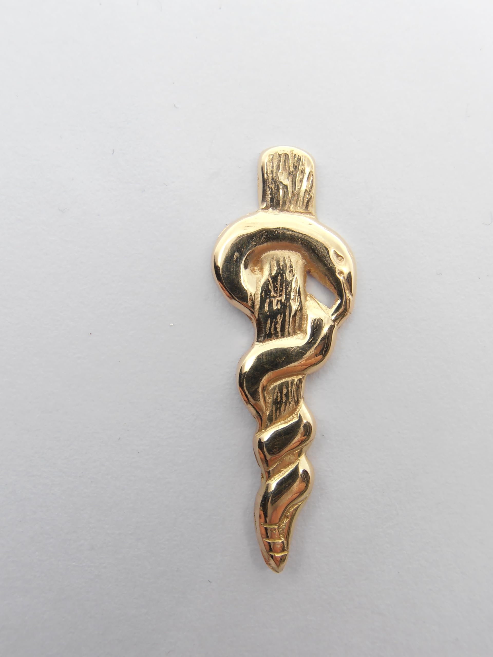 Bastone di Esculapio : Spilla da giacca in Oro Giallo 18 Kt (750 millesimi) - Asclepio - Medici - Medicina - Dottoressa - Dottori - Dottore - Simbolo