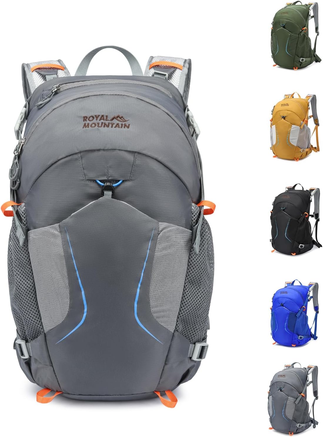Hiking Backpack with Front Open Pockets, Wire Support Rear Panel, Splash-Resistant Nylon, for Men Women Outdoor Travel (Green)