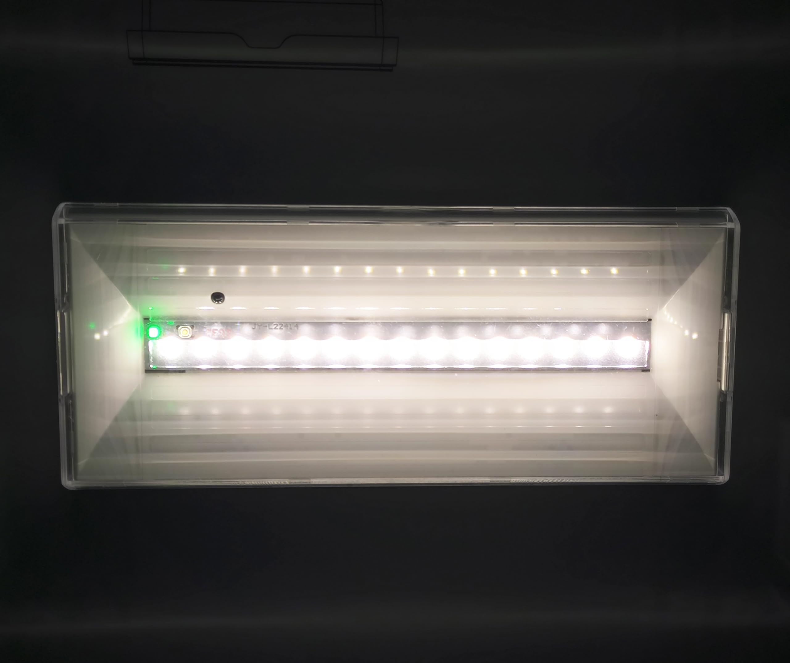 shopVG IP 20 LED światło ciągłe, oświetlenie awaryjne, wyjście awaryjne, światło drogi ewakuacyjnej, droga ewakuacyjna, z pilotem zdalnego sterowania
