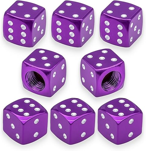 Vista 140 de 4 tapas de vástago de válvula de neumático estilo dado, con anillo de goma O, cubiertas universales de aleación de aluminio a prueba de polvo