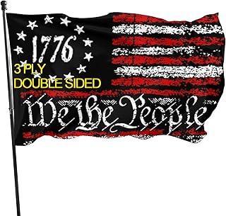 We The People 1776 Flag Double Sided 3x5 American Rebel Constitution Flag for Boat Room College Dorm Office Bedroom Cave Wall Art Decor Banner Tapestry Gifts