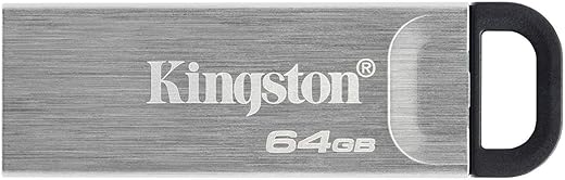 Kingston DataTraveler Kyson USB 3.2 Flash Drive 64 GB – Gen 1 with Stylish Capless Metal Case (DTKN/64GB)
