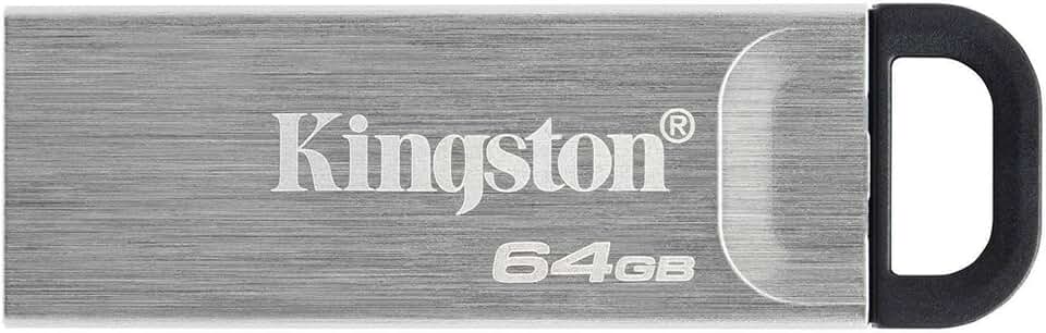 Kingston DataTraveler Kyson 64GB High Performance USB 3.2 Metal Flash Drive | Velocidades de até 200 MB/s | DTKN/64 GB