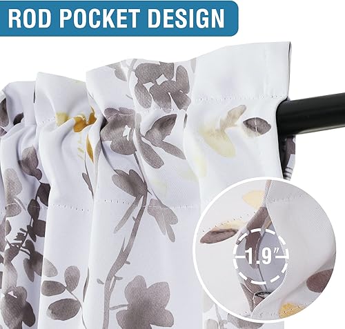 Miniatura 6 de H.VERSAILTEX Cortinas opacas con ojales (2 paneles, 52 pulgadas de ancho x 84 pulgadas de largo) con dobladillo para barra (1 panel, 52 pulgadas de