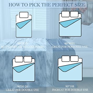 Cooling Blanket Throw Size, 50x70 Cooling Blankets for Hot Sleepers, Cold Blanket Thin Lightweight Breathable Soft for Couch Bed, Lightweight Blanket Keep Cool for Night Sweats