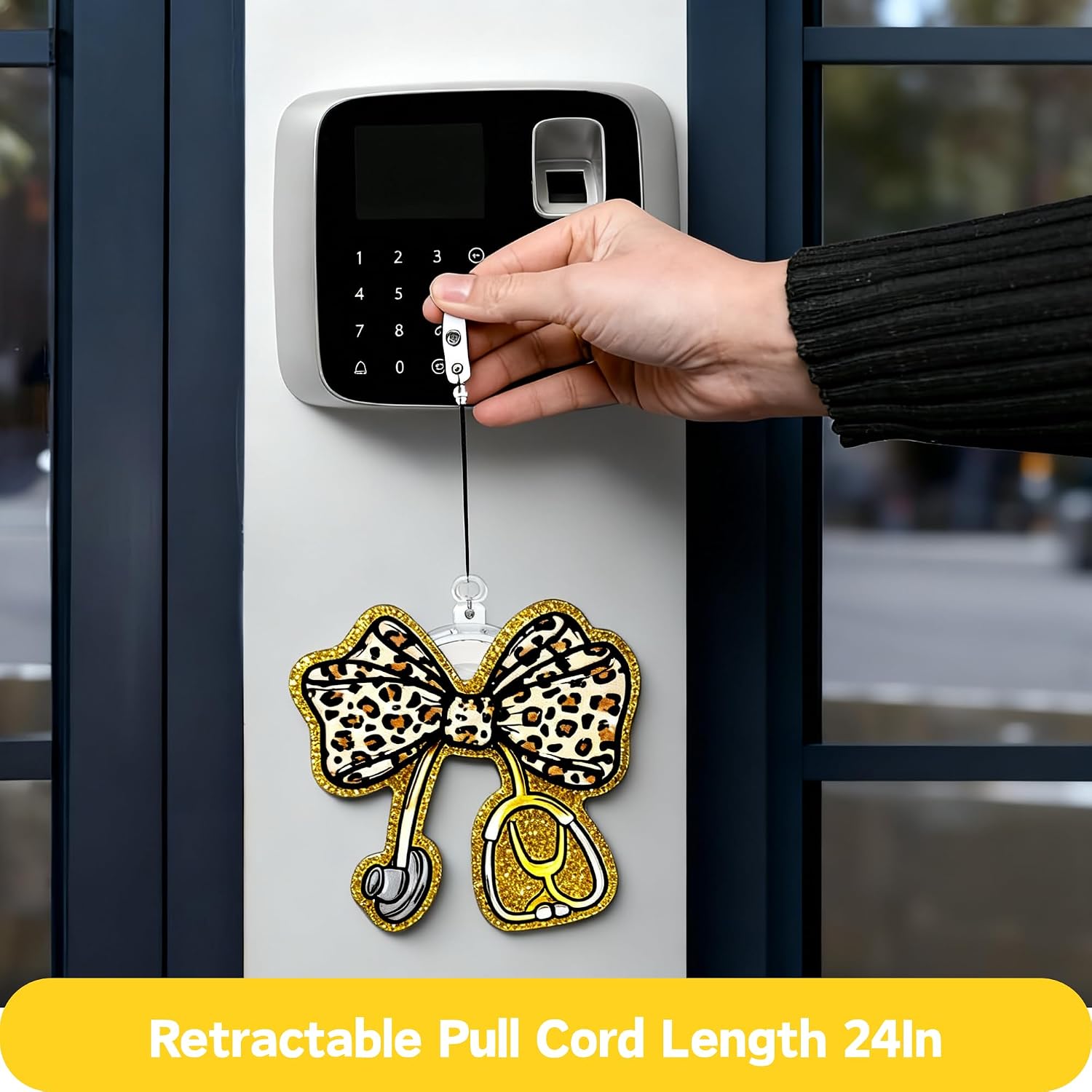 Leopard Bow Retractable Badge-Reel Cute Funny Badge Holder-Retractable Clip for Nurse Teacher Student Medical Assistant Accessories CNA Work Essentials Nurse Gift image 5