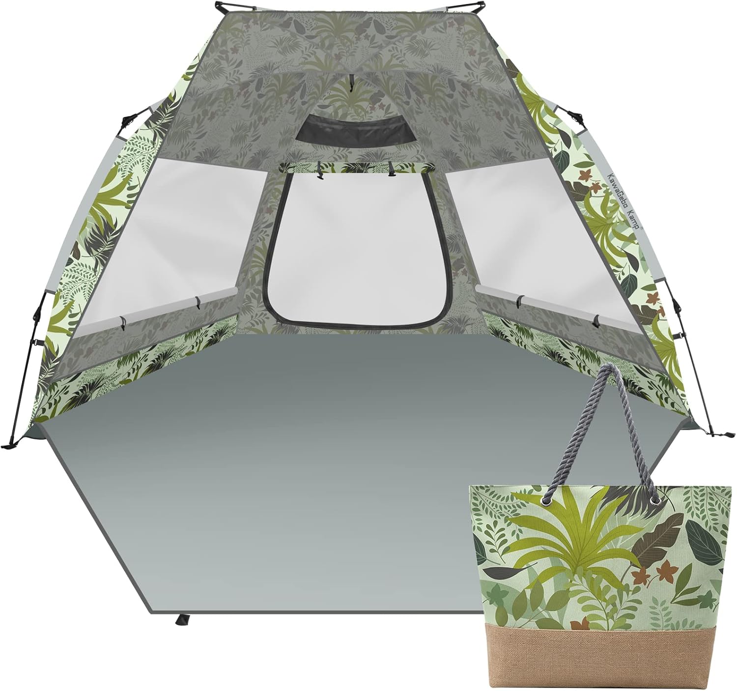 KawaGebo Kamp Pop Up Beach Tent Sun Shelter for 46 Person UPF 50+ UV Protection
